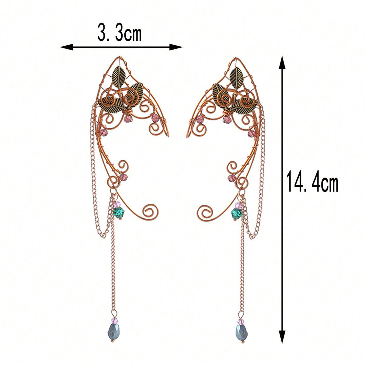 Long Tassel Non-piercing Ear Clip Elf Earrings Ear Hanging Women