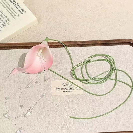 Common Calla Flower Necklace For Women