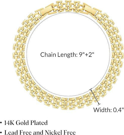 925 Silver-Plated Anklet Bold Versatile Chunky Chain Anklet