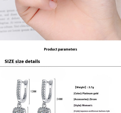 Ear Clip Women's Diamond Inlaid Short Hollow Zircon Earrings