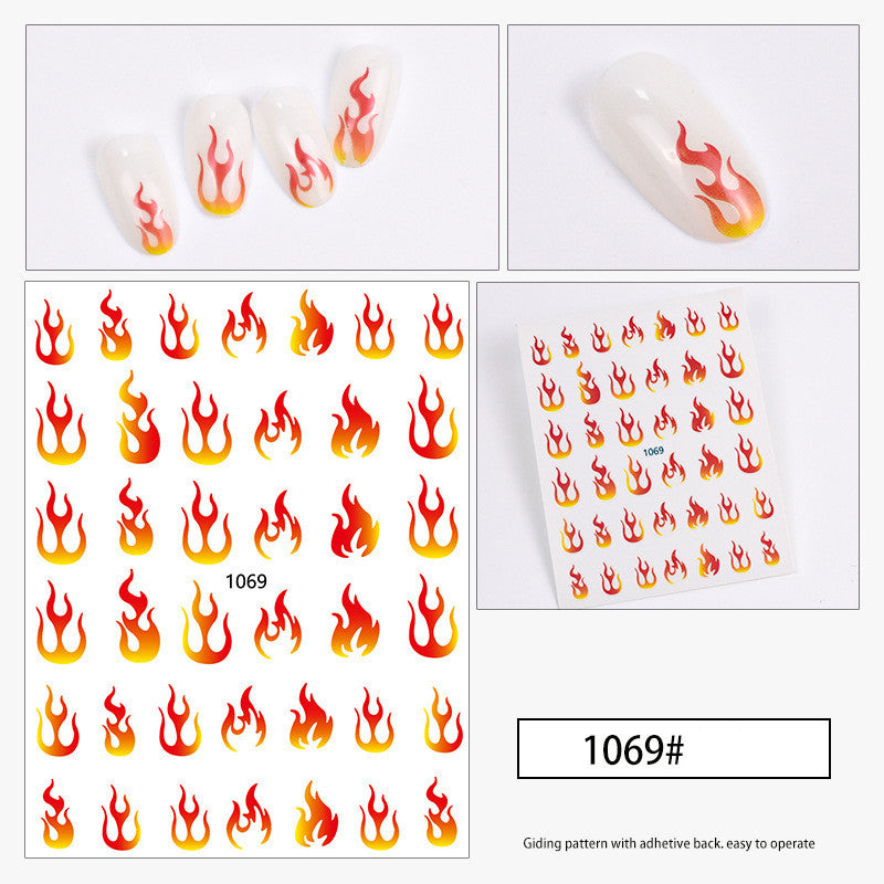 Nail Flame Polish Glue Sticker Decoration Small Pattern