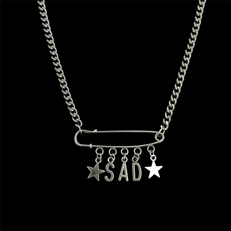 Pin letter necklace