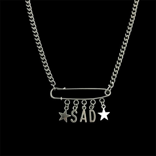 Pin letter necklace