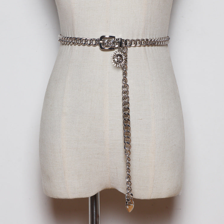 Thin Waist Chain Shirt Dress Belt Metal Chain