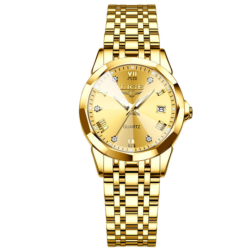 Stylish And Versatile Calendar Waterproof Quartz Watch Couple Men And Women Watch
