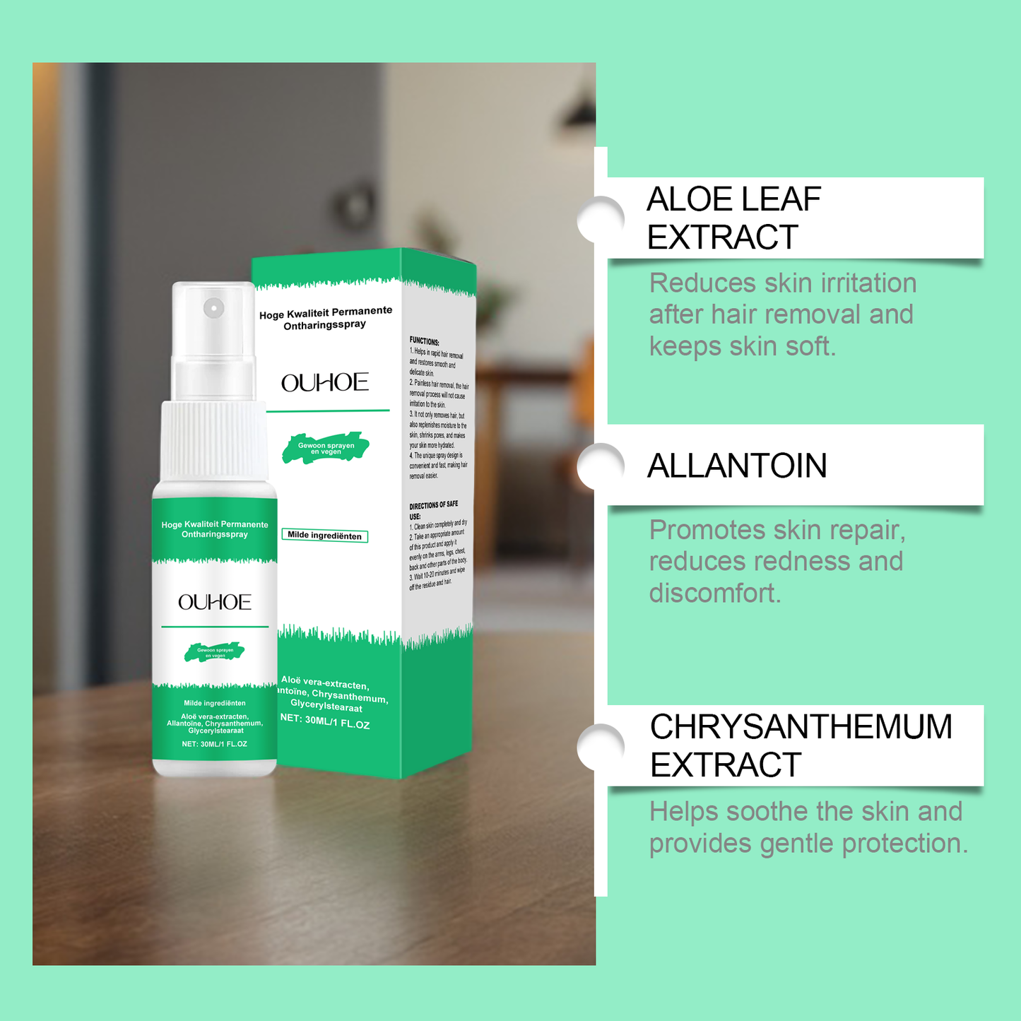 OUHOE Hair Removal Spray Mild Hair Removal Mousse Spray Underarm Hair Hands Hair Legs Hair Whole Body Hair Removal Treatment Spray