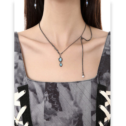 Moonstone Tassel Necklace For Women