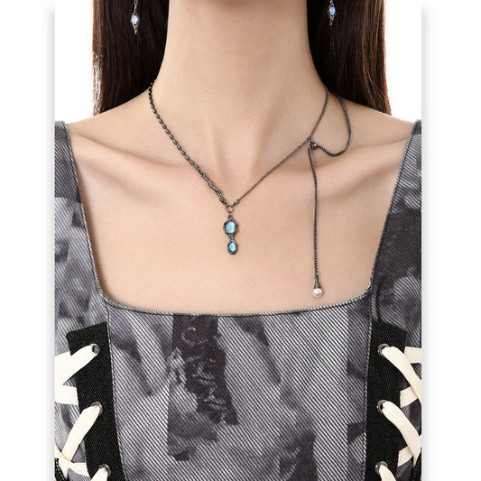 Moonstone Tassel Necklace For Women