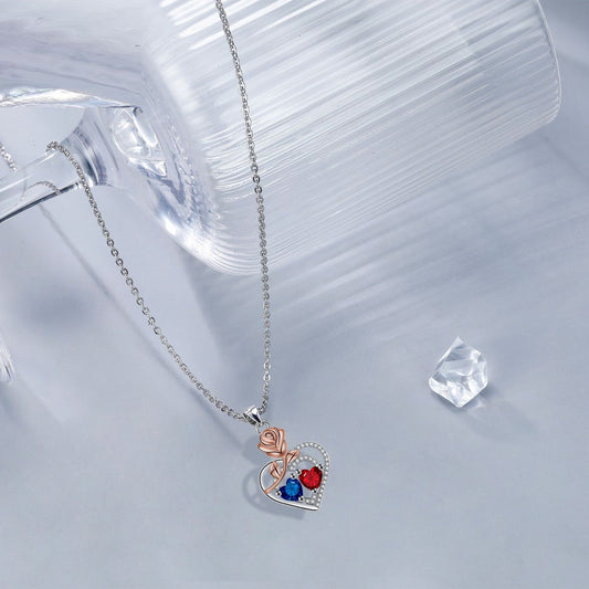 European And American Style Jewelry Rose Heart Fashion Elegant Necklace For Women
