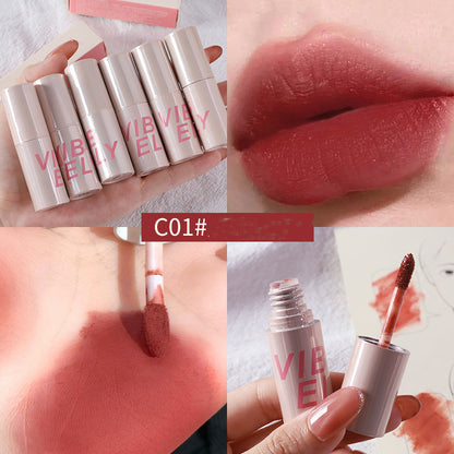 VIBELY Small Fat Pier Velvet Matte Finish Lip Mud Internet Celebrity Live Broadcast Popular Student Lip Paint Lipstick