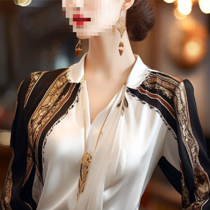 Women's Fashion Chiffon Patchwork Shirt Top