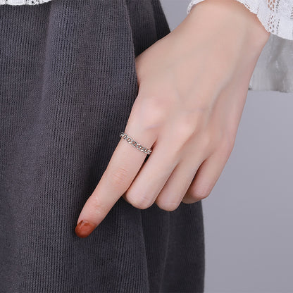 Small Pig Nose Tassel Chain Adjustable Ring
