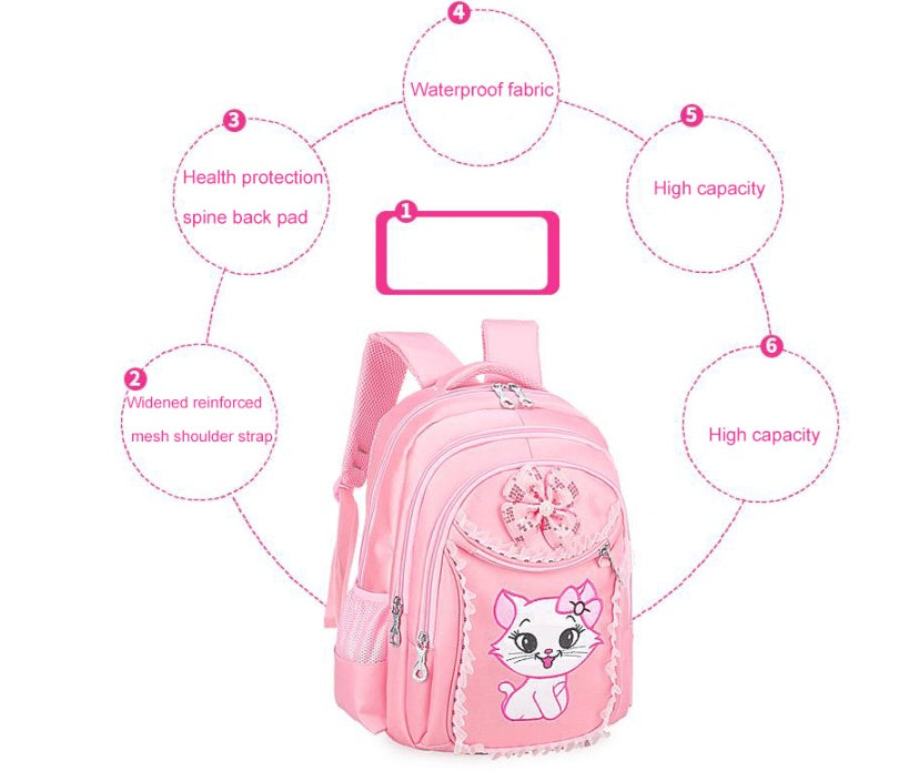 Primary school bag 6-12 year old girl backpack 1-3-4-5-6 first grade cute princess