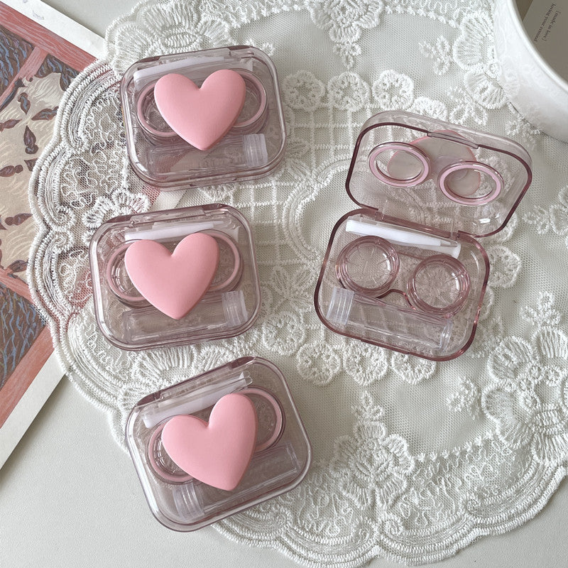 Transparent Contact Lens Case Mini And Simple One-piece Couple Box