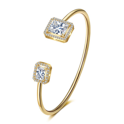Women's Simple Bracelet Bracelet High-grade Water Drop Inlaid Women's Square Diamond