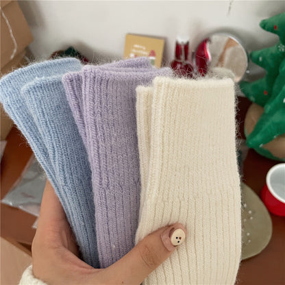 Thickened Wool Socks For Women Warm Mid-calf Length