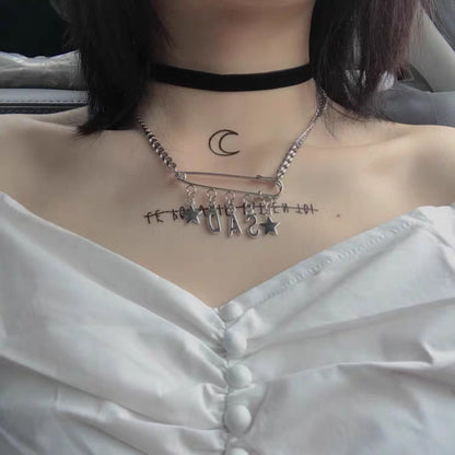 Pin letter necklace