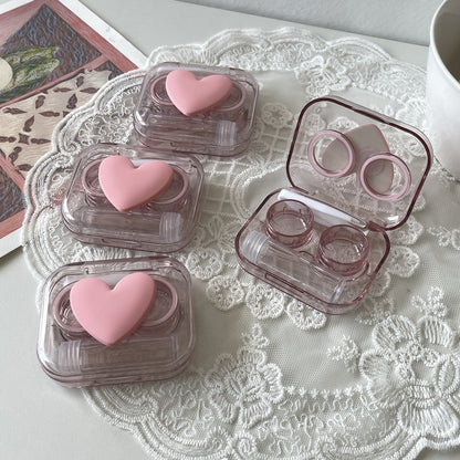 Transparent Contact Lens Case Mini And Simple One-piece Couple Box