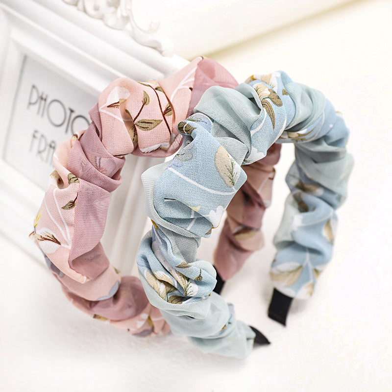 Sweet Girl Fashion Simple Pleated Chiffon Hair Band