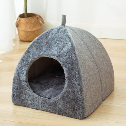Triangle Cat Nest Closed Warm Thickened Pet Bed