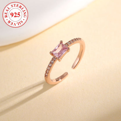 S925 Sterling Silver Diamond Toe Ring Women's Adjustable Opening