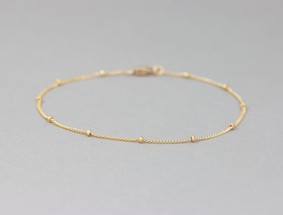 Simple bead chain anklet