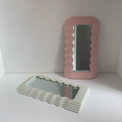 Medieval Memphis Wave Mirror Desktop Makeup Mirror