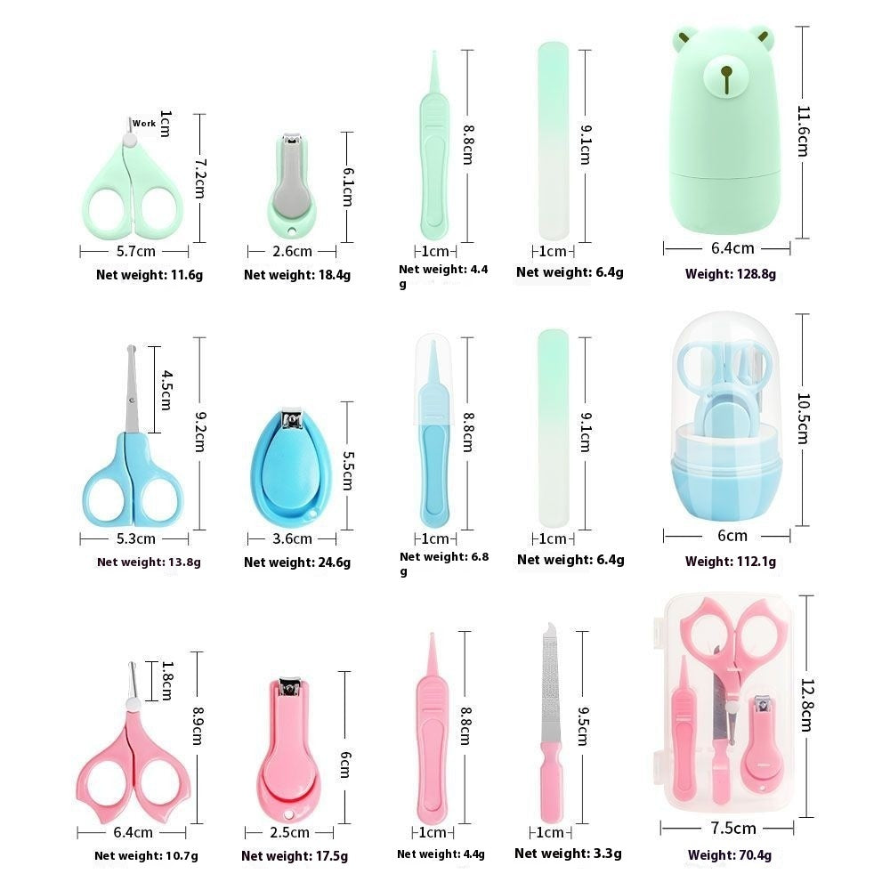 Factory Direct Supply Baby Manicure 4 PCs Set Beauty Tools Care Baby Cute Fingernail Maintenance Kit