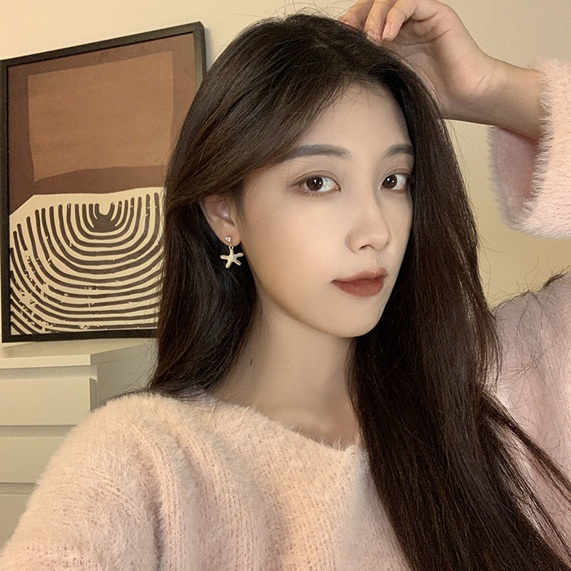 Asymmetric Shell Starfish Vintage Mosquito Coil Ear Clip Earrings