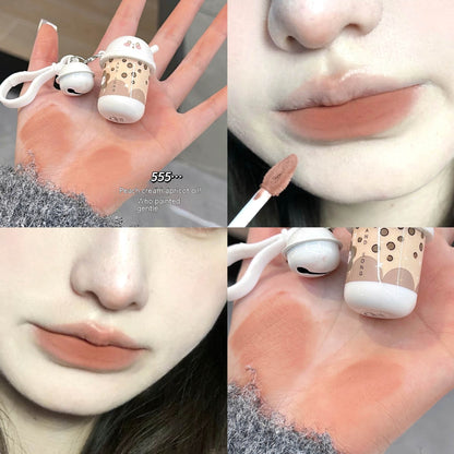 Keychain Lip Mud Milky Tea Cup Lip Lacquer One Room One Living Room Lipstick Low Protection And Gray Pink Student Party Cross-border Wholesale
