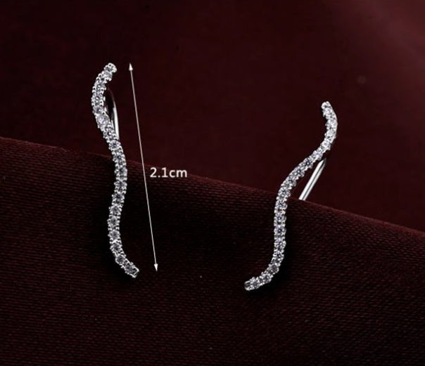 Wave ear bone clip earrings