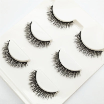 False Eyelashes Natural Tail Extension 3D Simulation Three Pairs