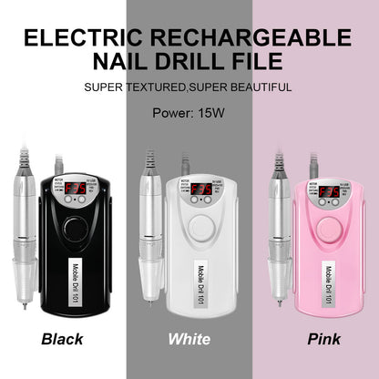 Professional Nail Drill, 35000 RPM Electric Mobile Drill For Acrylic Nails, Rechargeable Electric Nail File Machine Kit For Home Use, Salon Quality, Portable & Low Noise.