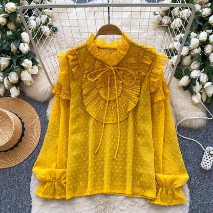 Early Spring Light Luxury Youth-Enhancing Chic Blouse Top