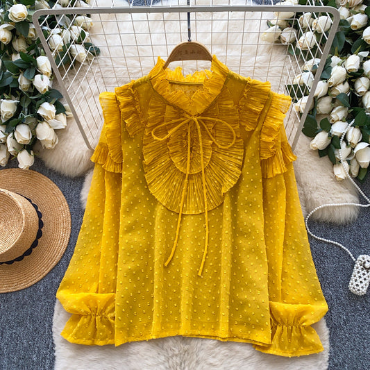 Early Spring Light Luxury Youth-Enhancing Chic Blouse Top