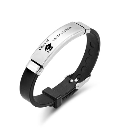 Class Of Graduation Bracelet Sport Stainless Steel Adjustable Silicone Bangles For Graduate Inspirational Jewelry Gift