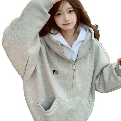 Printed Hoodie Women's Loose Casual Couple Jacket