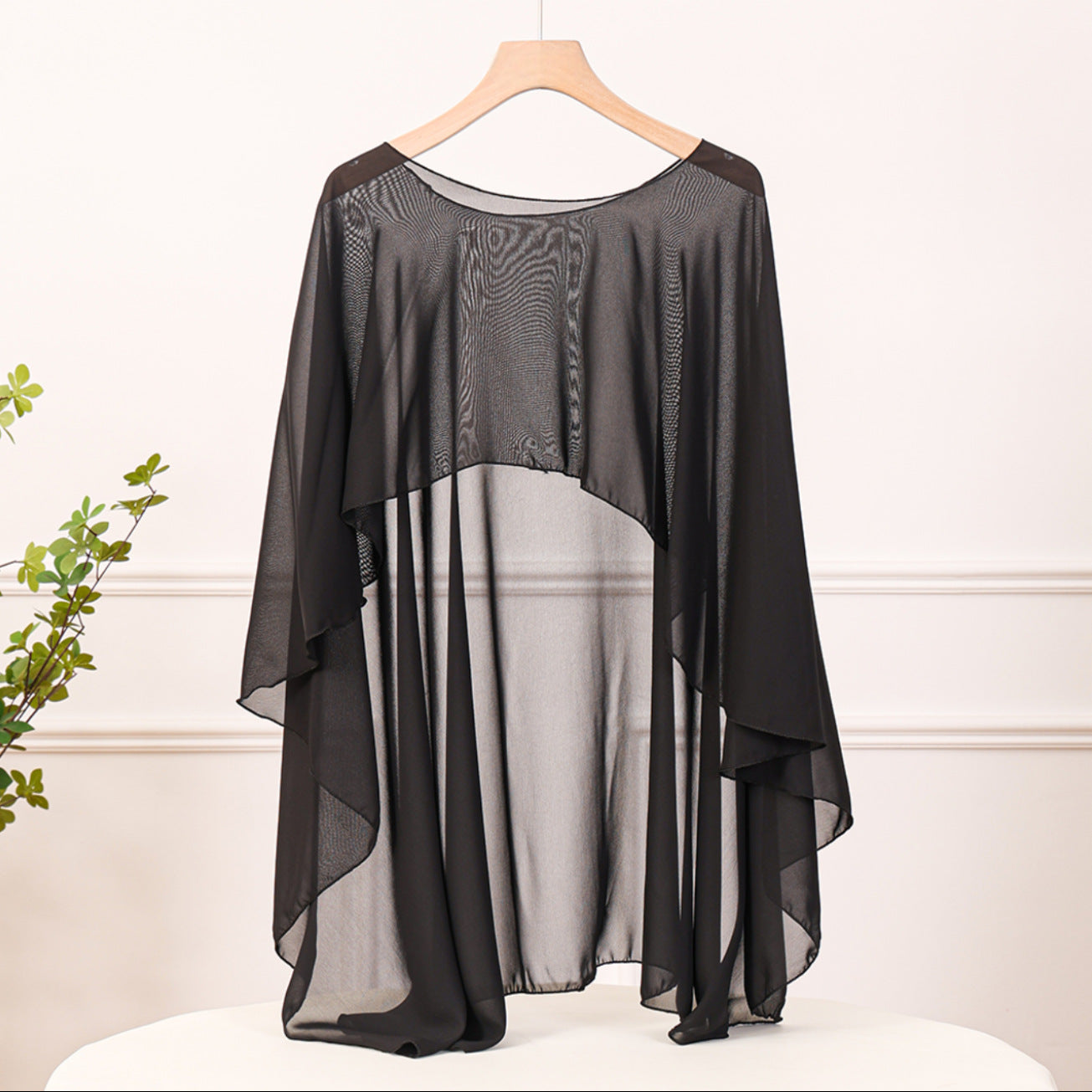 Fashionable All-match Outerwear Air-conditioning Shawl Chiffon Pullover