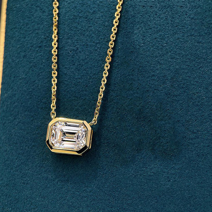 Rectangular Moissanite Necklace For Women