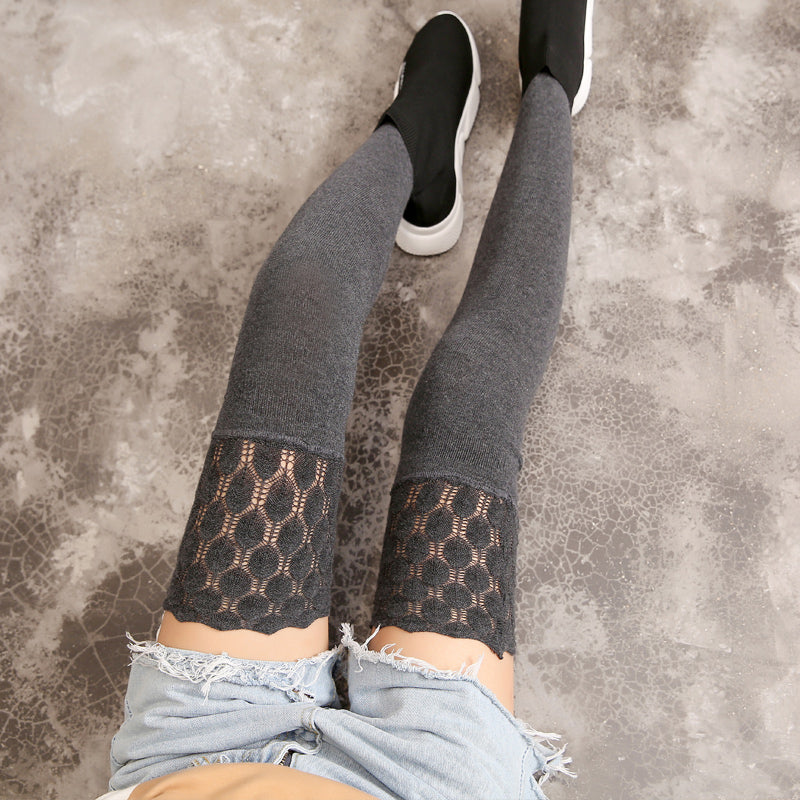 Autumn and winter thickened over the knee socks lace stockings women