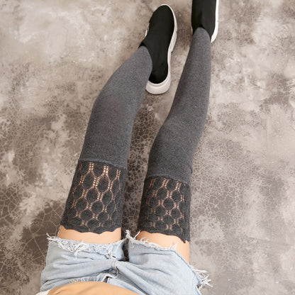 Autumn and winter thickened over the knee socks lace stockings women