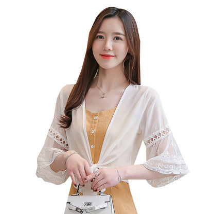 Lace Cappa Sun Protection Clothing Lace Shirt Chiffon Shirt