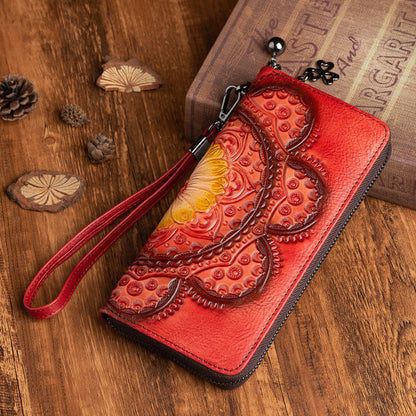 First layer cowhide wallet long women leather wallet
