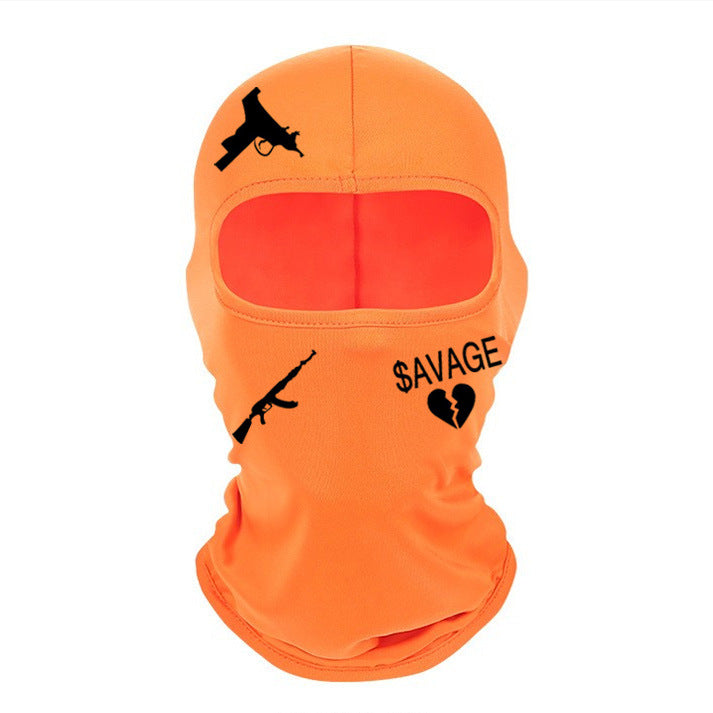 Outdoor Cycling Windproof Sun-proof And Breathable Neck Protection Heat Transfer Patch Printed Ice Silk Headgear