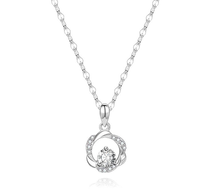 999 Sterling Silver Mobius Necklace For Women