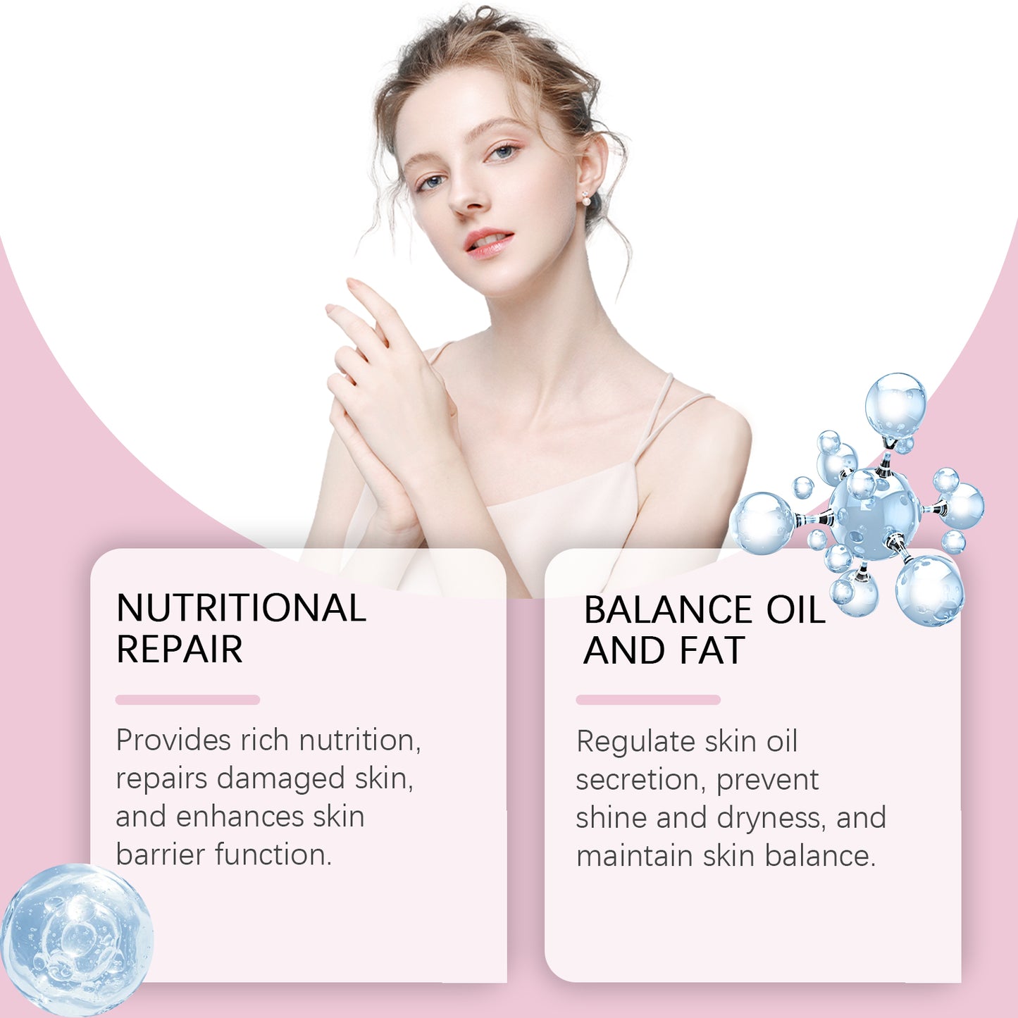 Jaysuing 5 In 1 Moisturizing Essence, Moisturizing, Firming And Repairing Facial Skin Elastic Moisture Lock And Shine Serum