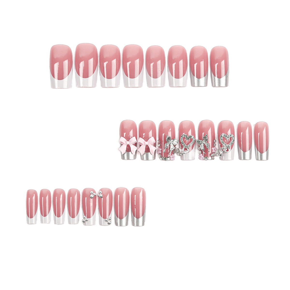 Women's Fashion French Detachable Fake Nails