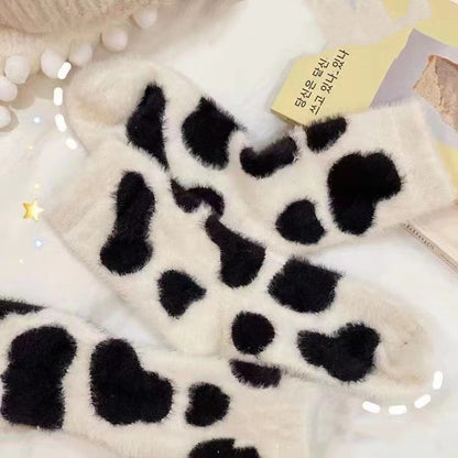 Women's Cow Spot Sleep Floor Socks