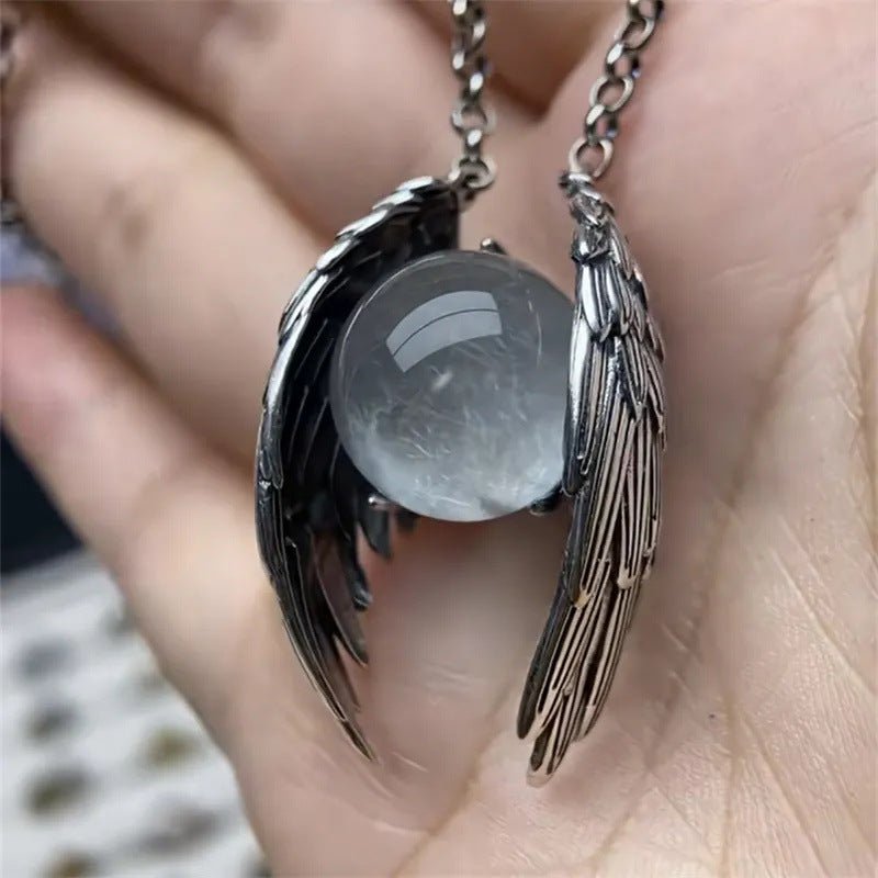 Vintage Ghost Crystal Pendant Necklace For Women