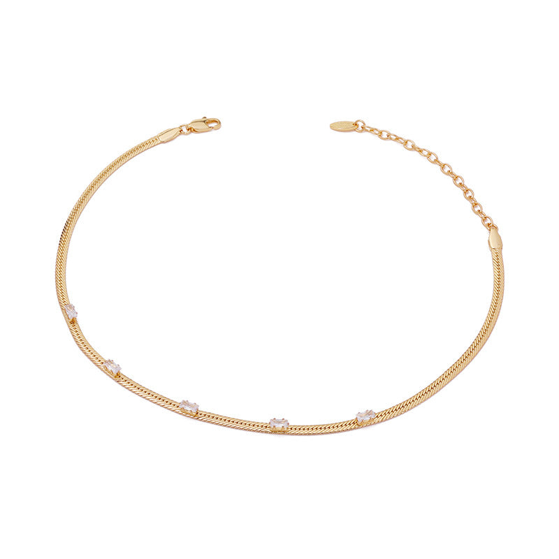 Brass Snake Bones Chain Necklace Neckband Necklace